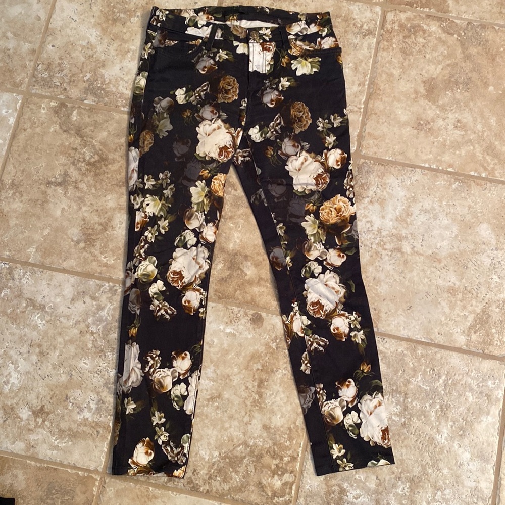7 For all Mankind Skinny Floral Jeans